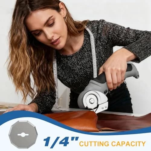 VLOXO Cordless Electric Scissors 4.2V Cardboard Cutter with Safety Lock | Cuts 8mm Thick Materials Effortlessly thumbnail 3