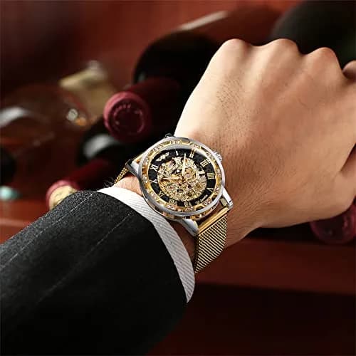 FORSINING Retro Skeleton Automatic Watch 49mm (1.93in) | Luxury Mechanical Watch with Diamond Dial thumbnail 5