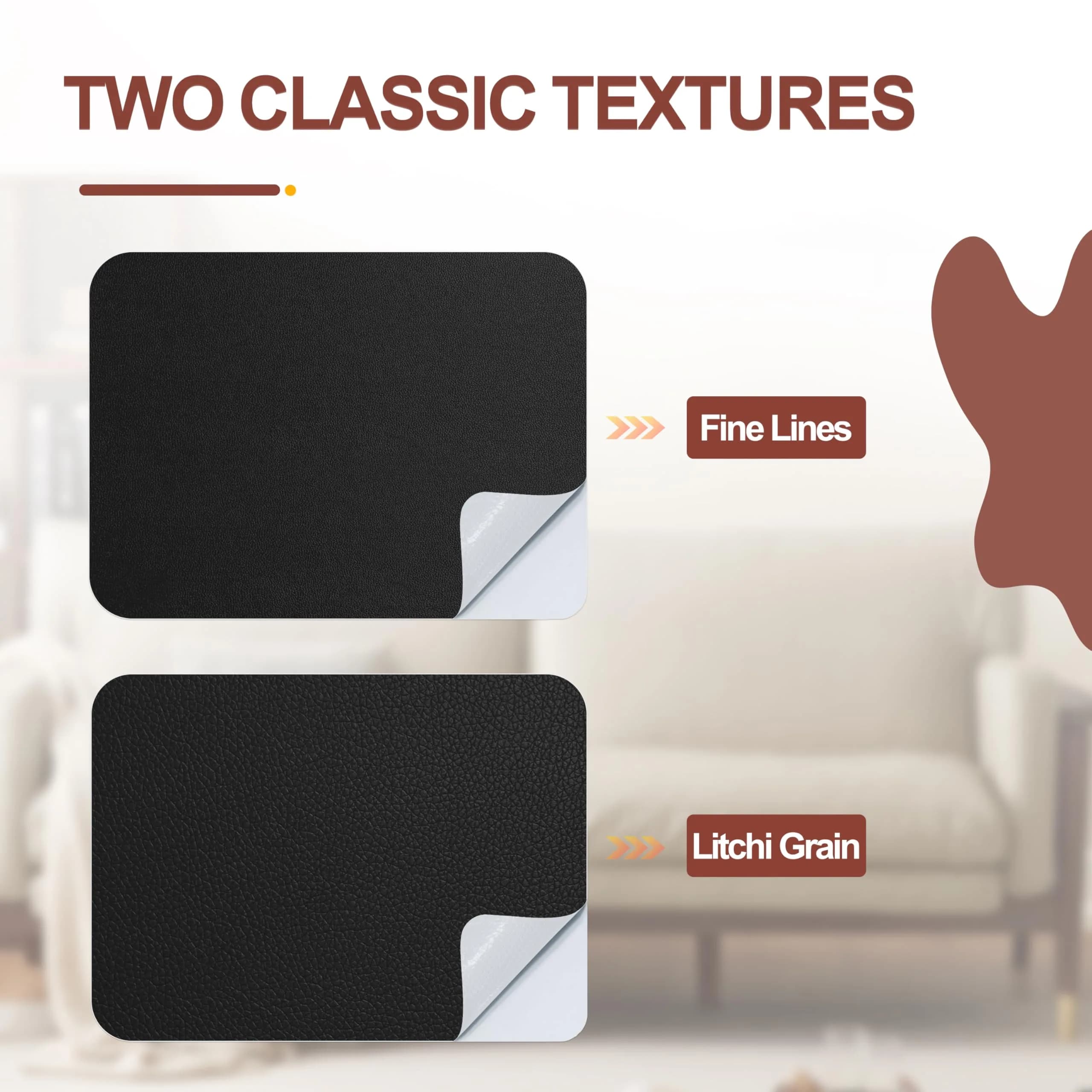 Besezx Leather Repair Patch Tape Kit Dark Gray 30in x 16in | Premium Self-Adhesive Vinyl and Upholstery Repair thumbnail 5