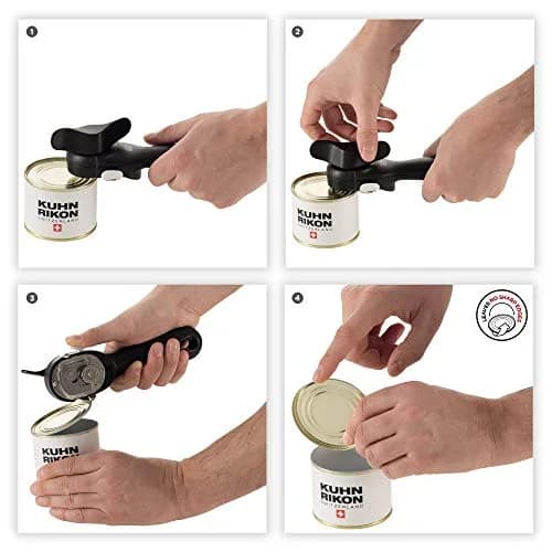 Kuhn Rikon Auto Safety LidLifter Can Opener & Piranha Y Peeler Set, Black & Green thumbnail 3
