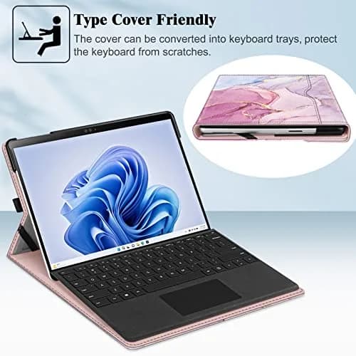 FINTIE Portfolio Case for 13 inch Microsoft Surface Pro 12th (2026)/11/10/9 | Multi-Angle Stand & Premium Faux Leather thumbnail 4