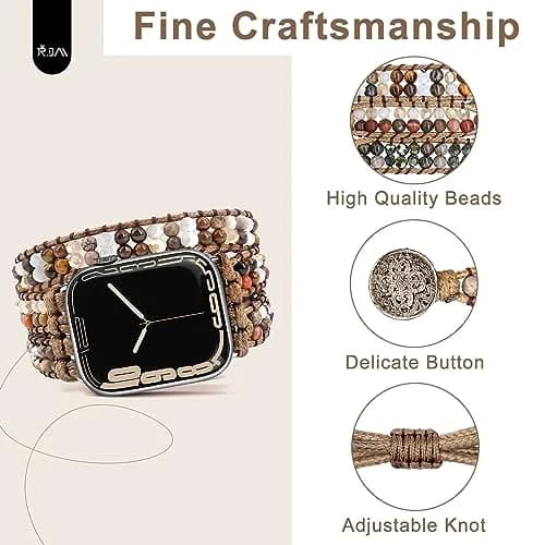 JR.DM Boho Beaded Band for Apple Watch 38mm-42mm | Handmade Braided Rope Strap (en_US) thumbnail 5
