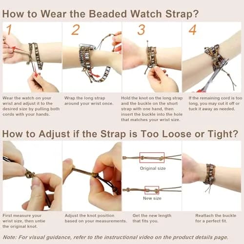 JR.DM Boho Beaded Band for Apple Watch 38mm-42mm | Handmade Braided Rope Strap (en_US) thumbnail 7