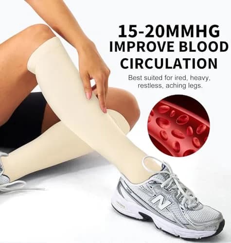 BLUEENJOY Compression Socks for Women & Men | Support for Running, Recovery & Flight (3 Pairs, Unisex, Large-X-Large) thumbnail 4