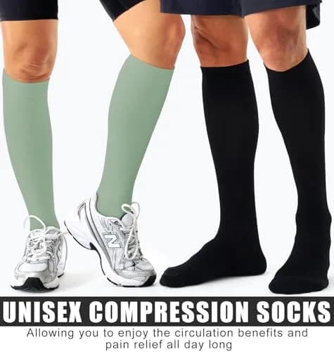 BLUEENJOY Compression Socks for Women & Men | Support for Running, Recovery & Flight (3 Pairs, Unisex, Large-X-Large) thumbnail 2