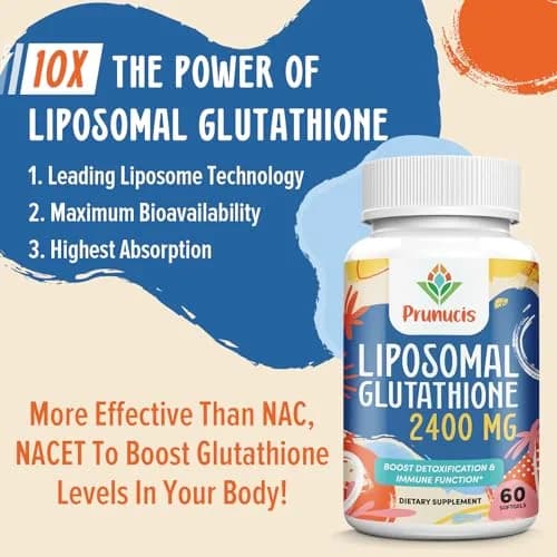 Prunucis Liposomal Glutathione 120 Softgels | High Absorption, Antioxidant Support thumbnail 4