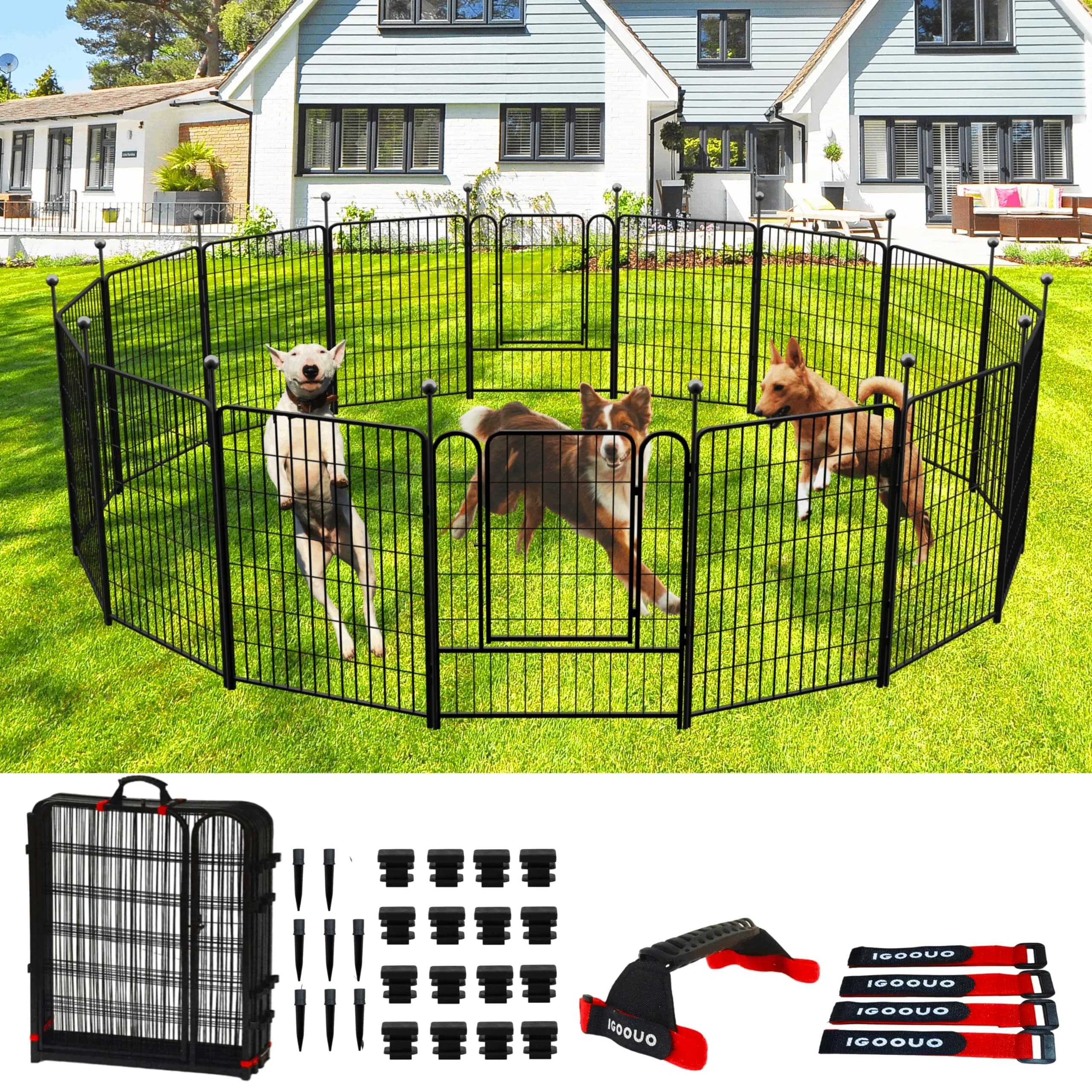 IGOOUO Portable Dog Fence Outdoor 36'' High | Rustproof & Sturdy Stakes for Medium & Large Dogs - main product image