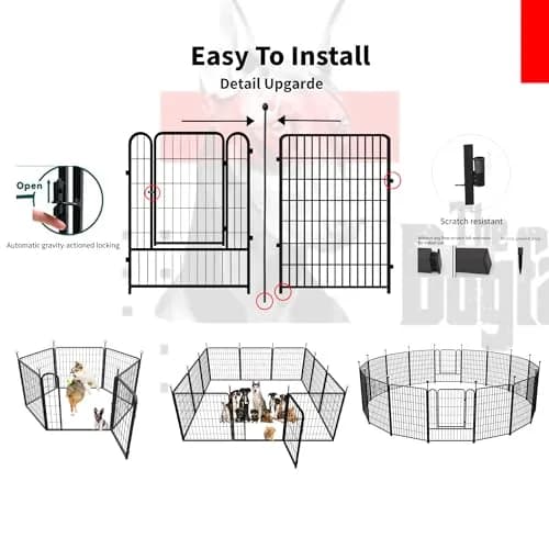 IGOOUO Portable Dog Fence Outdoor 36'' High | Rustproof & Sturdy Stakes for Medium & Large Dogs thumbnail 6