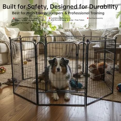 IGOOUO Portable Dog Fence Outdoor 36'' High | Rustproof & Sturdy Stakes for Medium & Large Dogs thumbnail 3