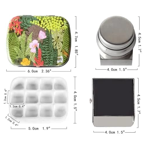 Qianshan Portable Travel Watercolor Palette, 12-Well Mini Metal Tin Box for Artists (60mmx47mmx15mm) thumbnail 3