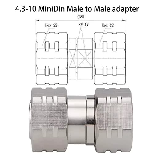 Whisary 4.3/10 Mini Din Male to Male Adapter DC-6GHz Low PIM 163 DBC thumbnail 3