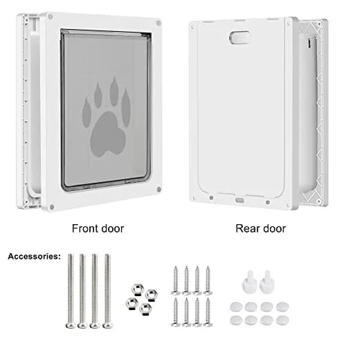 CEESC Large Dog Door, 11.75"x16.5" Flap, Up to 80 lbs, Weatherproof, Durable, White thumbnail 8