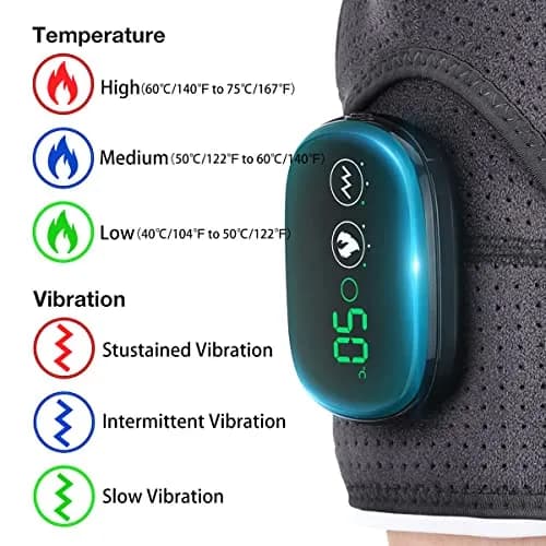 BINGONE Heated Shoulder Wrap with Vibration and Heat, 3 Settings, Cordless, Grey thumbnail 4