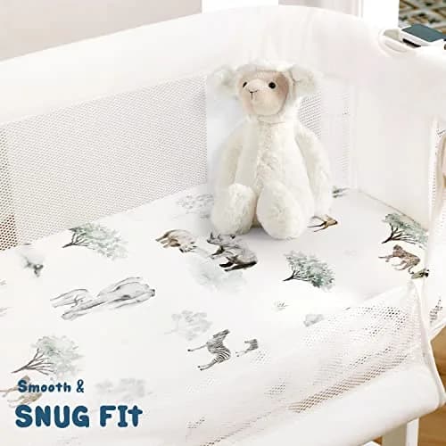 GRSSDER Ultra Soft Fitted Bassinet Sheets 3 Pack | Universal Fit for Baby Cradle & Moses Basket thumbnail 4