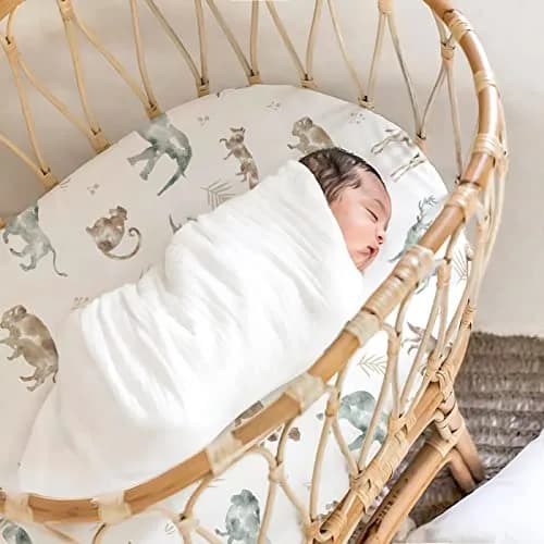 GRSSDER Ultra Soft Fitted Bassinet Sheets 3 Pack | Universal Fit for Baby Cradle & Moses Basket thumbnail 5