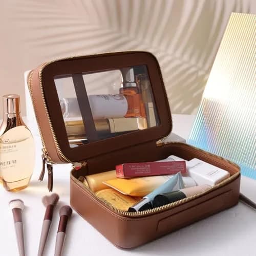 SANHECUN Clear Travel Toiletry Bag 22.86cm x 15.24cm x 10.67cm | TSA Compliant Makeup Organizer thumbnail 2