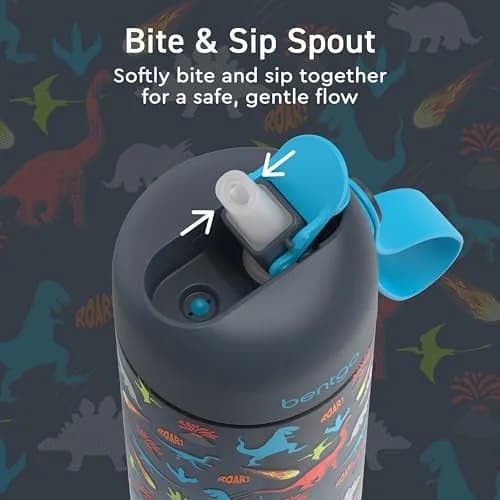 Bentgo Kids Water Bottle, Leak-Proof, Bite & Sip Spout, 15 fl oz | Durable Tritan, Kid-Friendly Colors thumbnail 4