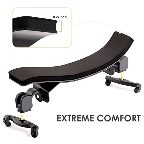 SUEWIO Violin Shoulder Rest for 4/4 Size, Premium Aluminum Alloy with Foam Pad & Height Adjustable Feet | Ergonomic Support for Adults thumbnail 2