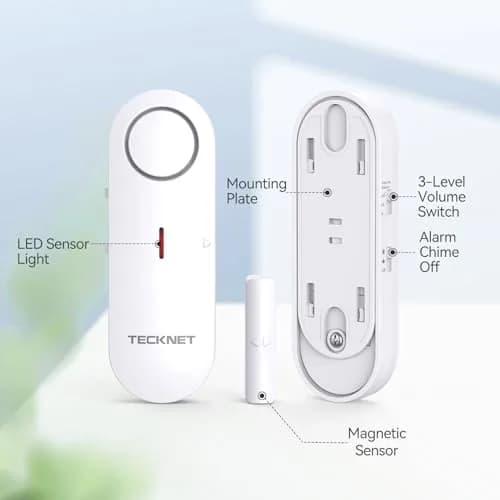 TECKNET Door Alarms for Kids Safety 3 Pack | Wireless Window & Door Security with 3-Level Volume thumbnail 5