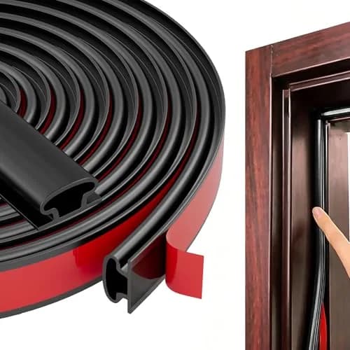 pundin D Shape Black Rubber Weather Stripping Seal 7m (23ft) | Blocks Drafts, Noise, and Dust thumbnail 1