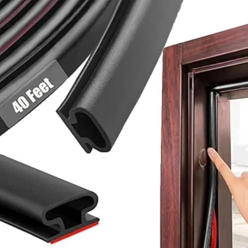 pundin D Shape Black Rubber Weather Stripping Seal 40ft (12.2m) | Blocks Drafts, Noise, and Dust thumbnail 1