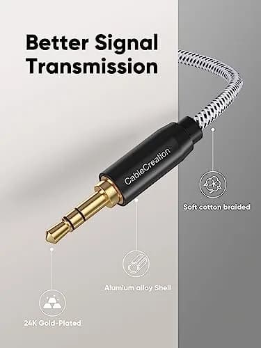 CableCreation 3Pack 3.5mm Aux Cable 6FT/1.8m | Gold Plated Audio Cord for All Devices thumbnail 3
