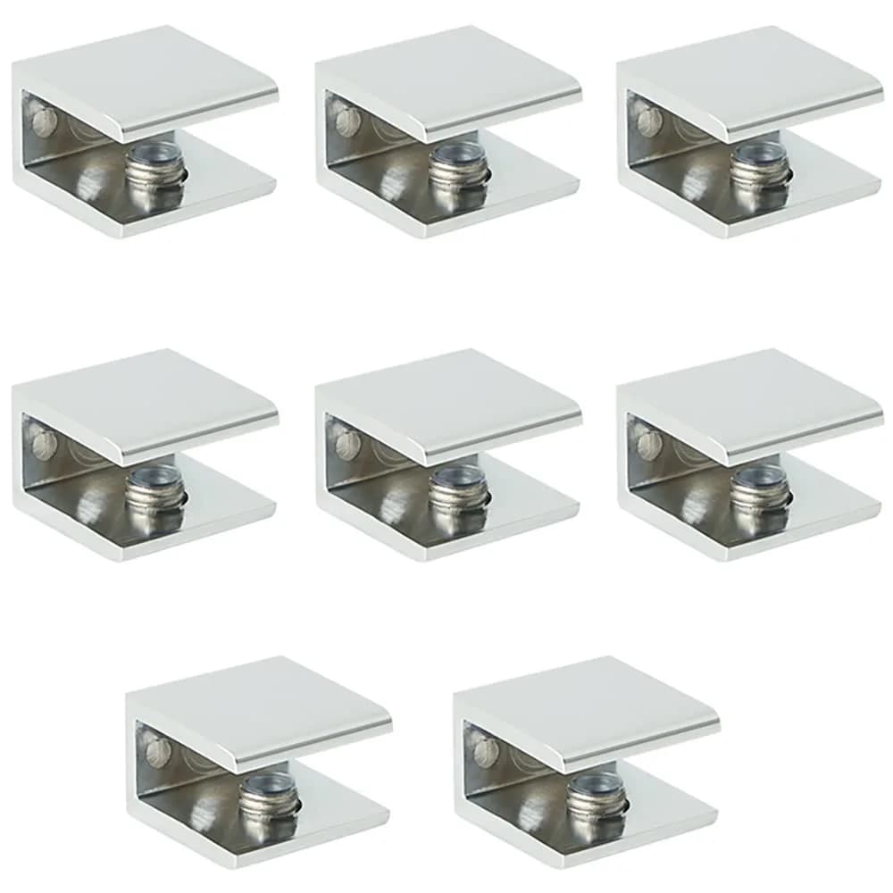 SAYAYO Glass Shelf Brackets, Adjustable for 6-12 mm Wood/Glass Shelf, 8PCS | Durable Metal Alloy Support