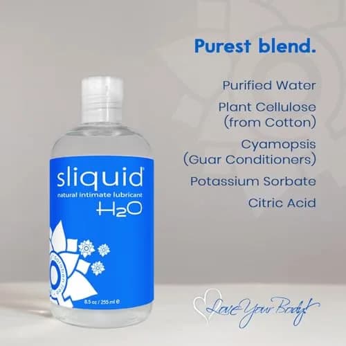 Sliquid H2O Water-Based Lube Gel - 510ml (17 Fl Oz) | Natural, Unscented, Condom & Toy Safe thumbnail 8