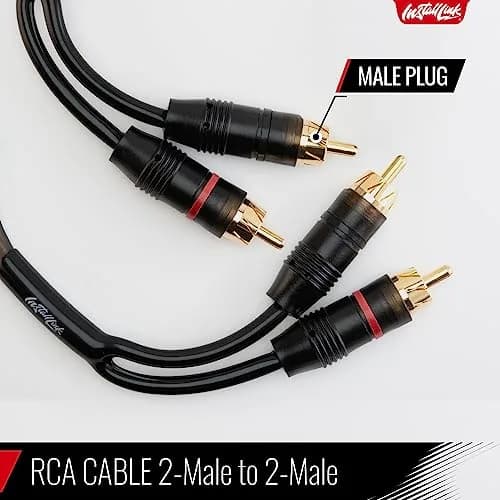 Install Link RCA Audio Cable 12ft | OFC 2-Male Stereo Subwoofer & TV thumbnail 2