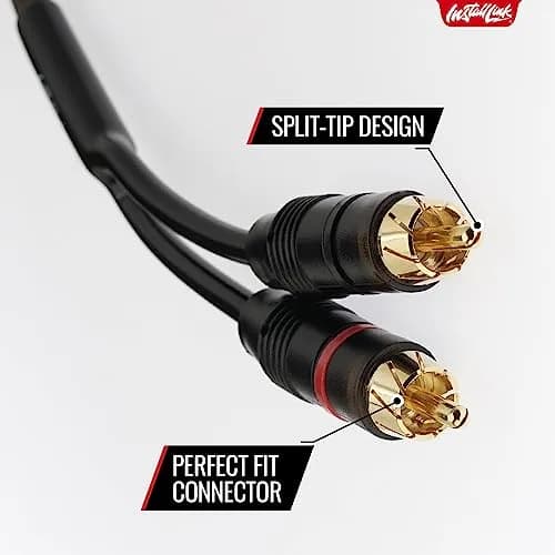 Install Link RCA Audio Cable 12ft | OFC 2-Male Stereo Subwoofer & TV thumbnail 3