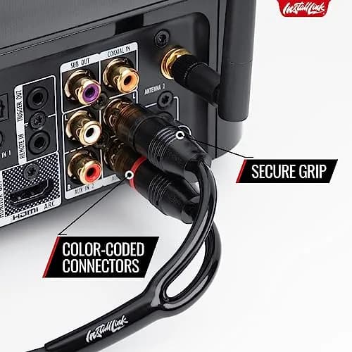 Install Link RCA Audio Cable 20ft | OFC 2-Male to 2-Male, Stereo & Subwoofer thumbnail 6
