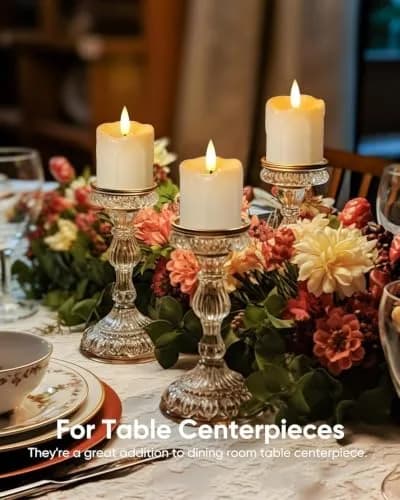 Homemory Rechargeable Flameless Votive Candles 2" x 2" | Remote Timer, 6 Pack, Battery & USB Powered thumbnail 6