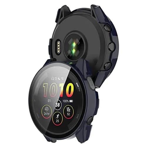 BabyValley Hard PC Case for Garmin Forerunner 265 Smartwatch | 3-Pack, Black/Blue/Clear thumbnail 5