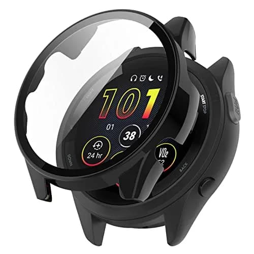 BabyValley Hard PC Case for Garmin Forerunner 265 Smartwatch | 3-Pack, Black/Blue/Clear thumbnail 3