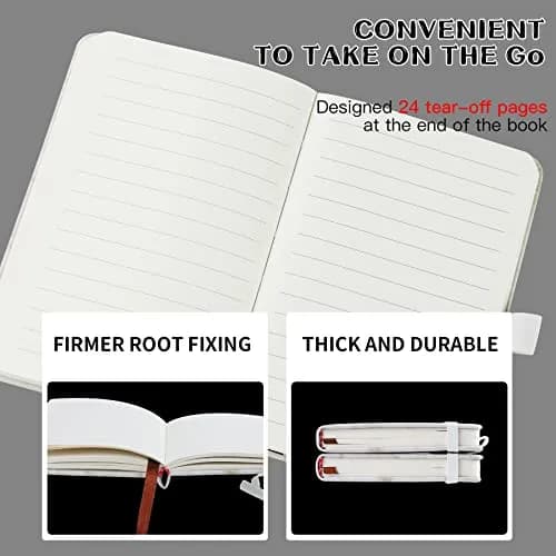 Animusphere Marble Pocket Notebook Set 200 Pages (10.2 x 14.5 cm / 4 x 5.7 inches) | Soft Leather Cover, Pen Holder, Page Marker thumbnail 3