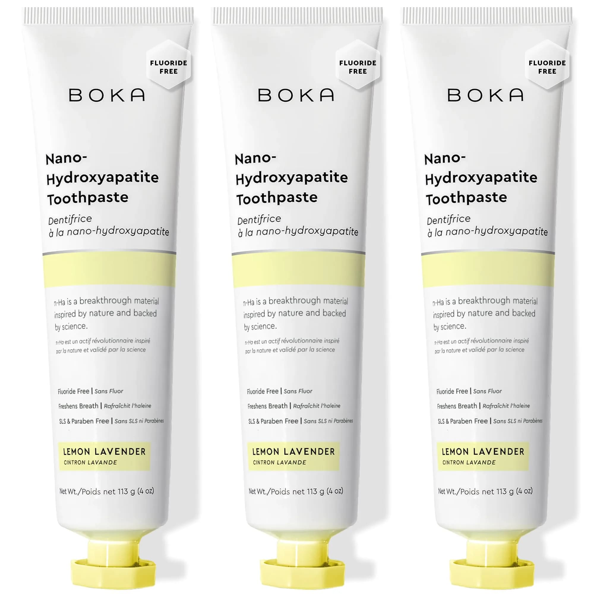 Boka Nano Hydroxyapatite Toothpaste Lemon Lavender 355ml (12 Fl Oz) | Fluoride-Free Enamel Care
