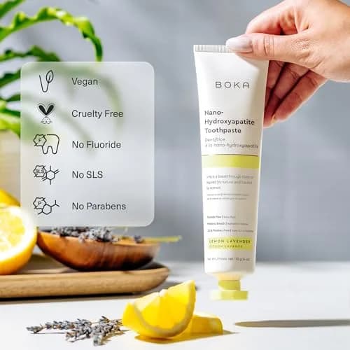 Boka Nano Hydroxyapatite Toothpaste Lemon Lavender 355ml (12 Fl Oz) | Fluoride-Free Enamel Care thumbnail 3