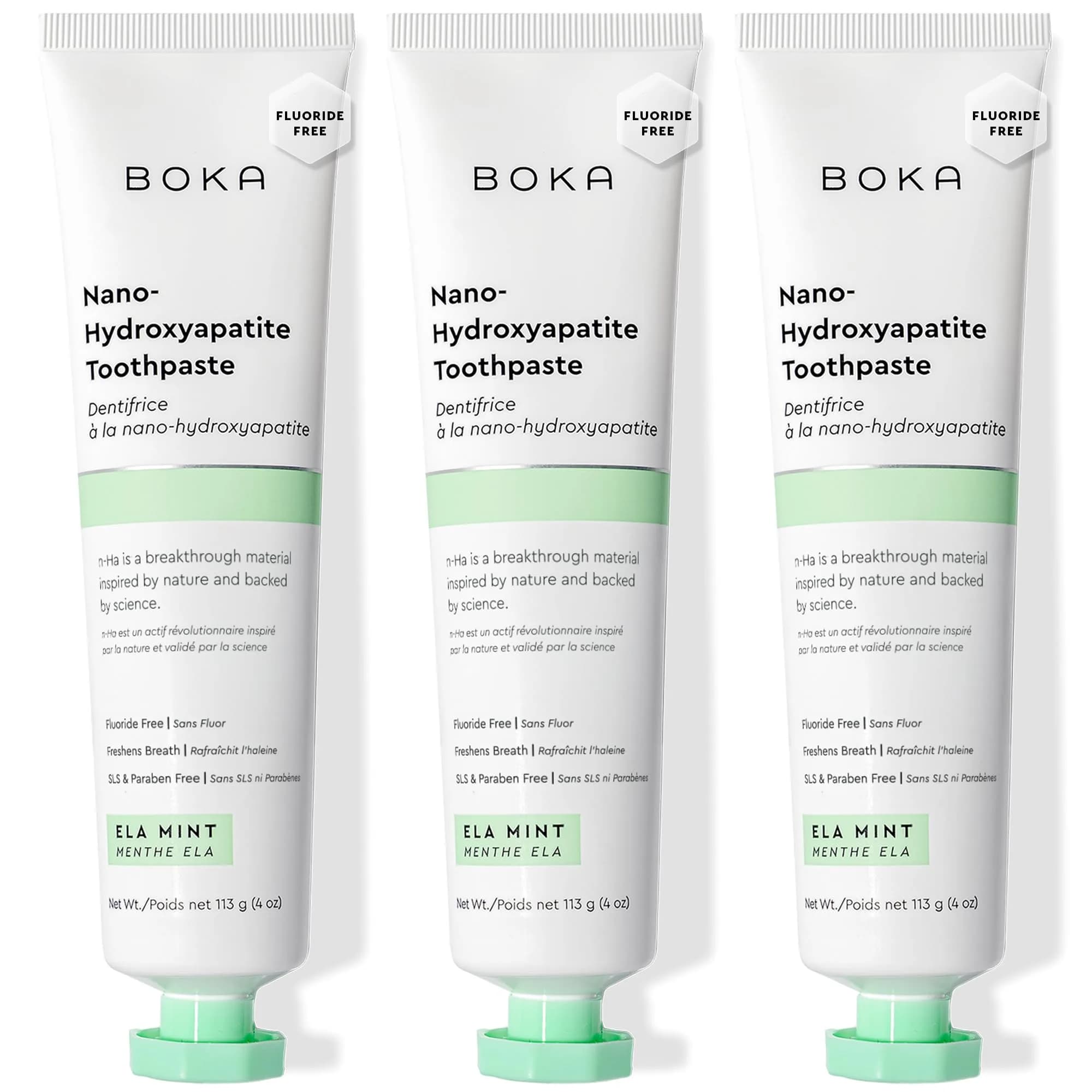 Boka Nano Hydroxyapatite Toothpaste Ela Mint Flavor 12 Fl Oz (355ml) | Fluoride-Free Enamel Care