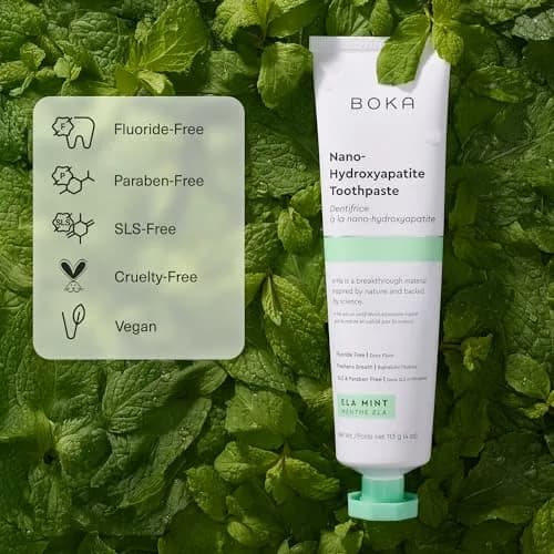 Boka Nano Hydroxyapatite Toothpaste Ela Mint Flavor 12 Fl Oz (355ml) | Fluoride-Free Enamel Care thumbnail 2