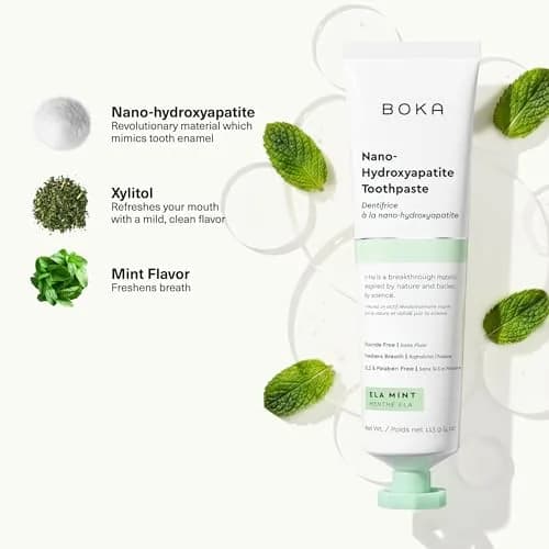 Boka Nano Hydroxyapatite Toothpaste Ela Mint Flavor 12 Fl Oz (355ml) | Fluoride-Free Enamel Care thumbnail 3