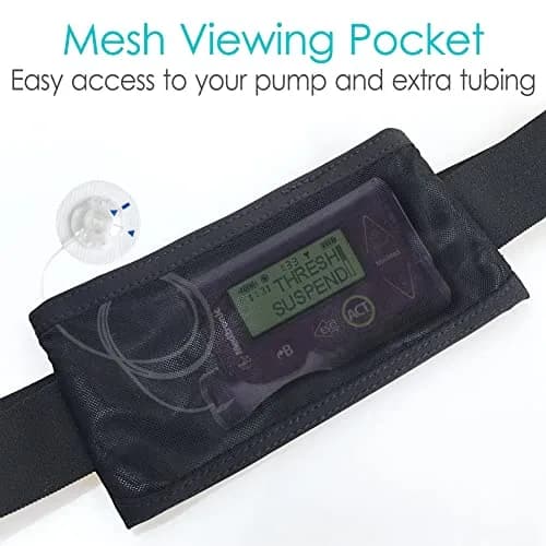 SinaiSea Mesh Insulin Pump Belt Holder Pouch 25.4 cm (10 in) | Discreet T1D Medical Device Waist Band thumbnail 3