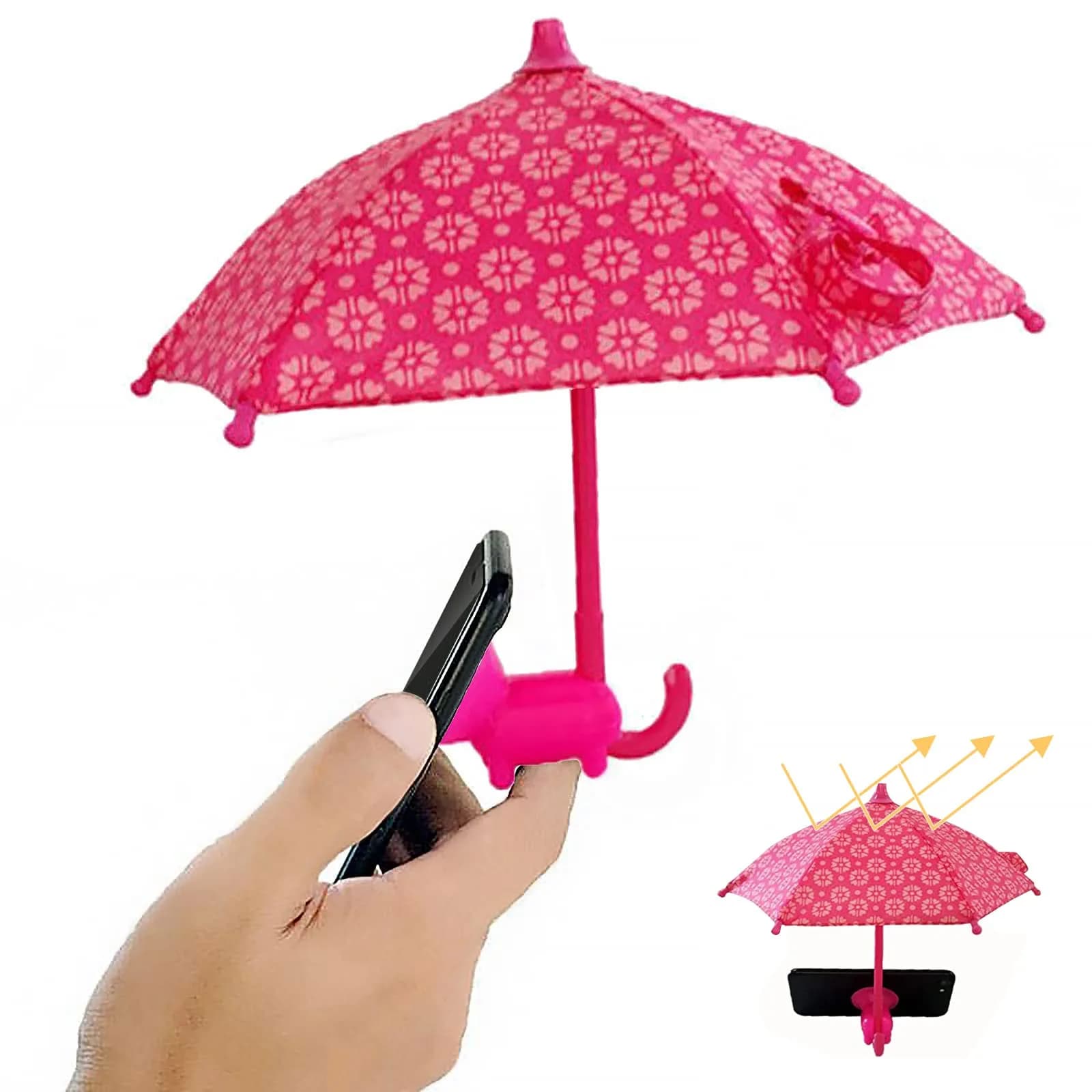BEITESTAR Phone Umbrella for Sun | Cute Sun Shade & Phone Stand, 4-10” Smartphones, Silicone, Foldable