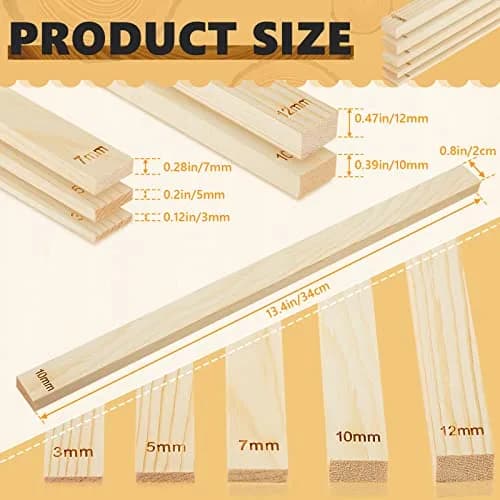 Sasylvia 10 Pcs Wood Clay Pottery Rolling Pin Guides Set, 34cm (13.4in) Length | Essential for Flat Clay Slabs thumbnail 2