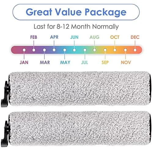 MIBUMIKI Replacement Roller Brushes for Tineco iFloor 3/Floor One S3/iFloor 2 Wet Dry Vacuum Mop (2-Pack, 2 Main Brushes) thumbnail 6