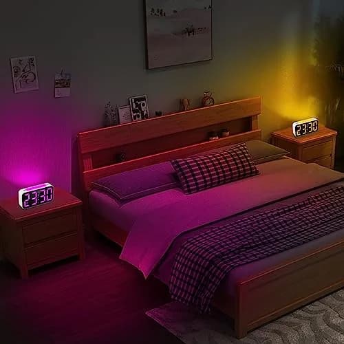 Topski Digital Alarm Clock for Kids & Teens | Large 7-inch Display, RGB Night Light, Dual Alarm, Snooze, Dimmable, Heavy Sleepers thumbnail 8