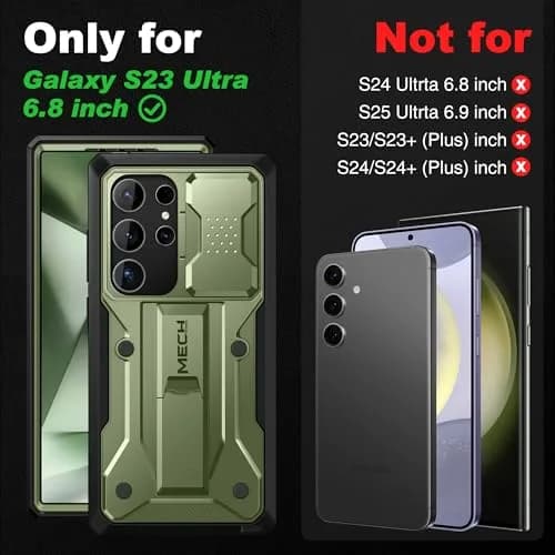 TONGATE Green Case for Samsung Galaxy S23 Ultra | 2 Front Frames & Stand, Military Grade Drop Protection thumbnail 2