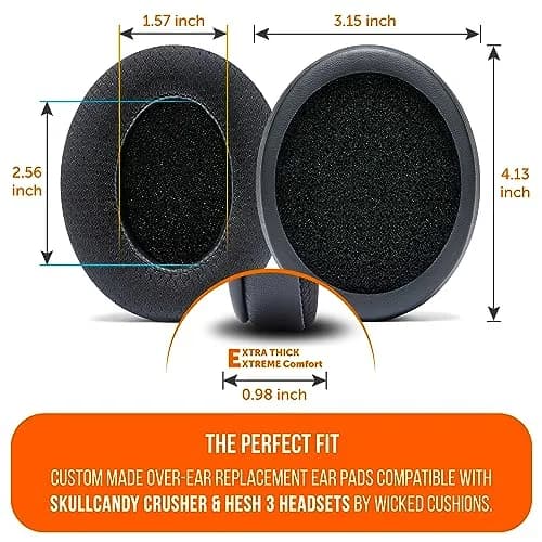 WC Freeze Crusher Cooling Gel Earpads for Skullcandy Crusher & Hesh 3 (2-Pack, Black) thumbnail 5