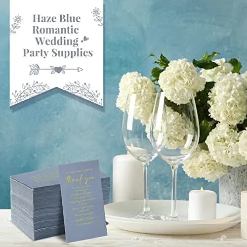 Fumete Disposable Thank You Wedding Napkins 200 Blue 3-Ply | Elegant Wedding & Party Tissues thumbnail 4