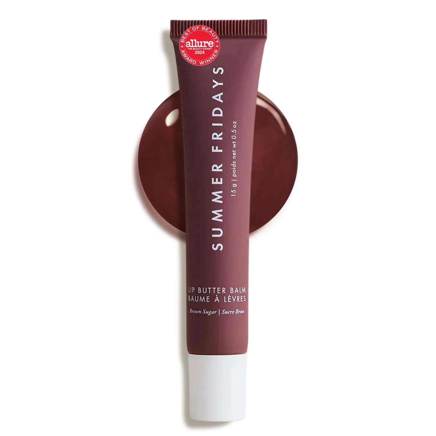 Summer Fridays Lip Butter Balm Vanilla 0.5 Oz (14.2g) | Vegan Lip Mask for Instant Moisture & Shine — Brown Sugar