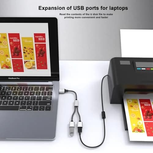 Fidioto USB A Splitter 10in | Support Charging & Data Transfer, 2 Ports thumbnail 6